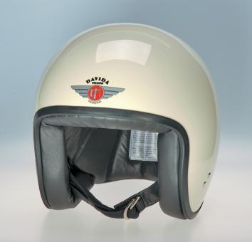 Classic Jet Standard creme schwarzes Leder S | ohne Visierknöpfen