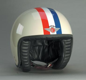 Jet Two Tone Cream blau/weiß/rot Streifen XS | ohne Visierknöpfen