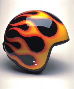Jet Complex schwarz/orange Flammen 