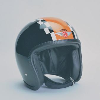 Speedster Complex schwarz/orange check S | mit Visierknöpfen