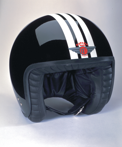 Jet Two Tone schwarz/3 weiße Streifen XS | ohne Visierknöpfen