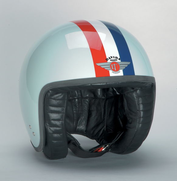 Jet Two Tone Eggshell blau/weiß/rot Steifen XS | ohne Visierknöpfen